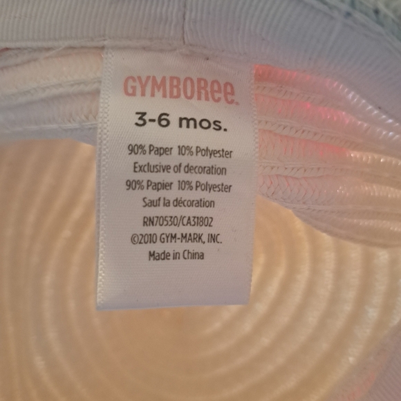 Gymboree girls size 3-6 months white, mint and pink hat VGUC 2011 line - Picture 2 of 3